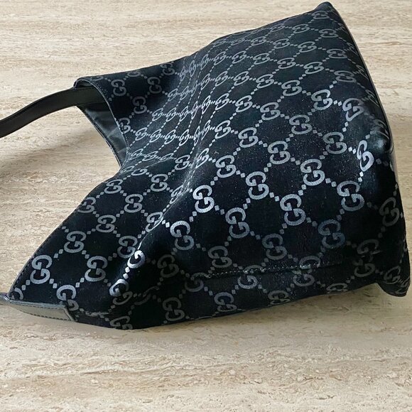 Vintage Gucci Tom Ford-era Guccissima Suede Metal Handle Hobo Bag - Picture 6 of 14